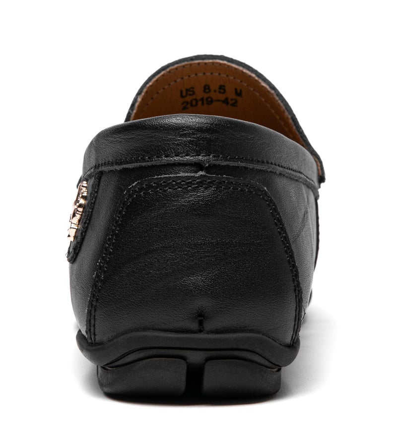 Go Tour Menâ€™s Casual Leather Fashion Slip on Loafers Shoes Black B 12/49 - Image 5